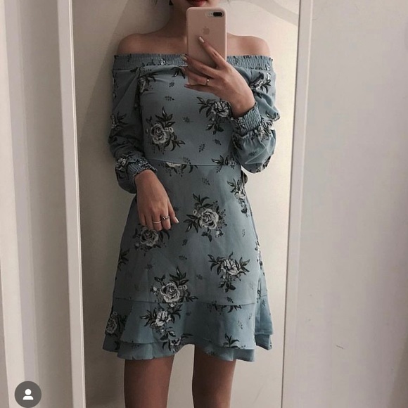 H&M Off shoulder Blue Dress - Picture 2 of 2